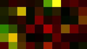 astratto multicolore pixel nel lampeggiante movimento, geometrico sfondo. movimento. sfocato pixelated modello, senza soluzione di continuità ciclo continuo. video
