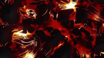 Abstract melted hot magma in hell. Motion. Visualization of the volcano lake with flowing lava, seamless loop. video