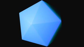 An interesting abstraction. Design.A blue diamond in 3d format revolves around itself. video