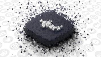 The Twitter logo. Motion. A black square disintegrating into particles creates the Twitter logo. Use only for editorial. video