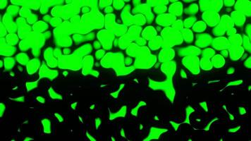 Abstract bright animation of different forms and shapes. Design. Green alien substance being covered by black shadow. video