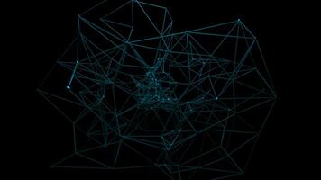Abstract plexus seamless loop background with connected dots and lines. Design. Artificial intelligence forming complex figure during self education. video