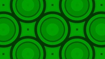 Background with moving pattern of circles and squares. Design. Moving ornament with repeating circles and squares. Animated background with colored geometric pattern video