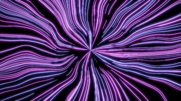 Abstract vibrating purple lines like rays around the dot in the center of the screen. Design. Colorful swaying tentacles, seamless loop. video