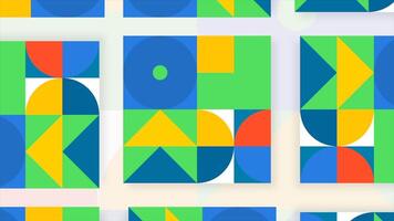Abstraction. Motion.Blue and green geometric shapes alternate their colors video