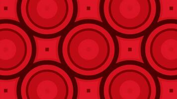 Background with moving pattern of circles and squares. Design. Moving ornament with repeating circles and squares. Animated background with colored geometric pattern video