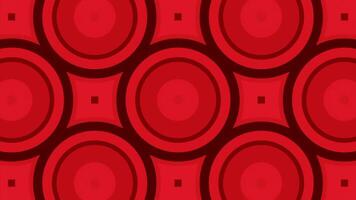 Background with moving pattern of circles and squares. Design. Moving ornament with repeating circles and squares. Animated background with colored geometric pattern video