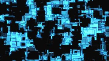 Abstract mosaic colorful background with blue and black randomly blinking cubes. Design. Square pixel mosaic lights. video