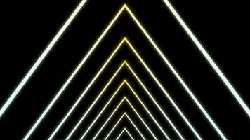 A black triangular tunnel. Design. Shimmering triangles that go like a tunnel in abstraction. video