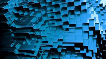 Blue abstraction .Design. A bright abstraction that moves in 3d format that moves back and forth like a geometric figure. video