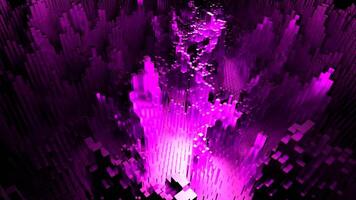 Bright purple abstraction.Design.Bright lights like fireworks glow and move in 3D format. video