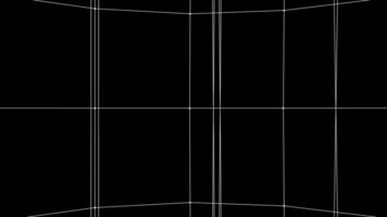 nero e verde sfondo. animazione. un' buio sfondo su quale leggero geometrico forme come come piazze e Linee su loro. video