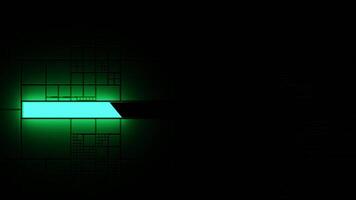 Animation of line progress, green neon background. Design. Abstract loading process, concept of technology and IT. video