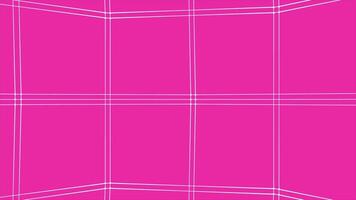 Pink abstract wall with white narrow lines forming squares. Animation. Interior with bright tiles movement. video