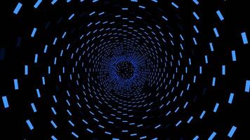 Spiral shaped moving rectangles creating effect of endless spinning funnel, seamless loop. Design. Blue starry tunnel. video