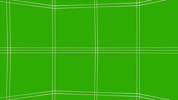 Preto e verde fundo. animação. uma Sombrio fundo em que luz geométrico formas tal Como quadrados e linhas em eles. video