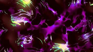 Abstract black and purple sticky texture transformations, seamless loop. Motion. Beautiful 3D viscous shapes s spinning slowly. video