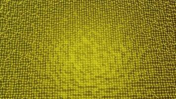 Pulsating mesh surface with dots. Design. Colored background with ripples on surface of grid with many dots. Fine grid with dots pulsates on surface video