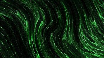 Flow of shiny matrix liquid. Motion. Beautiful streams of green cybernetic fluid. Green shiny matrix-style liquid moves in streams video