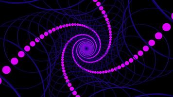 Purple loop with a tunnel.Design. A corridor with purple illuminating rays that moves deeper into abstraction. video