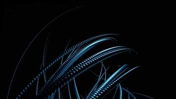 abstrakt bakgrund med utomjording tentakler spinning på en svart bakgrund. design. vetenskaplig, teknologisk, sci-fi, Skräck mönster av utomjordisk varelse. video