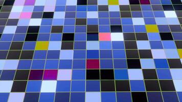 Abstract background with animation of wave mosaic of squares. Design. Effect of water rings, rippling cubes. video