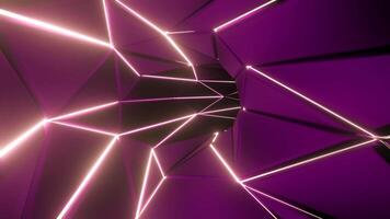 Bright purple background.Design. Purple space with different bright rays that move in 3d format. video