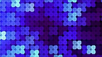 Abstract blinking puzzle tiles background trying to find a suitable pair. Motion. Blue blinking puzzles texture, seamless loop. video