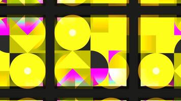 Abstraction of geometric shapes. Motion. Colorful geometric shapes change and turn over. video