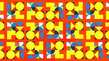 bunt Hintergrund mit ziehen um geometrisch Formen im Kaleidoskop Stil. Bewegung. hell bunt Hintergrund mit geometrisch Muster im retro Stil. retro Stil von hell Muster von 80er Jahre video