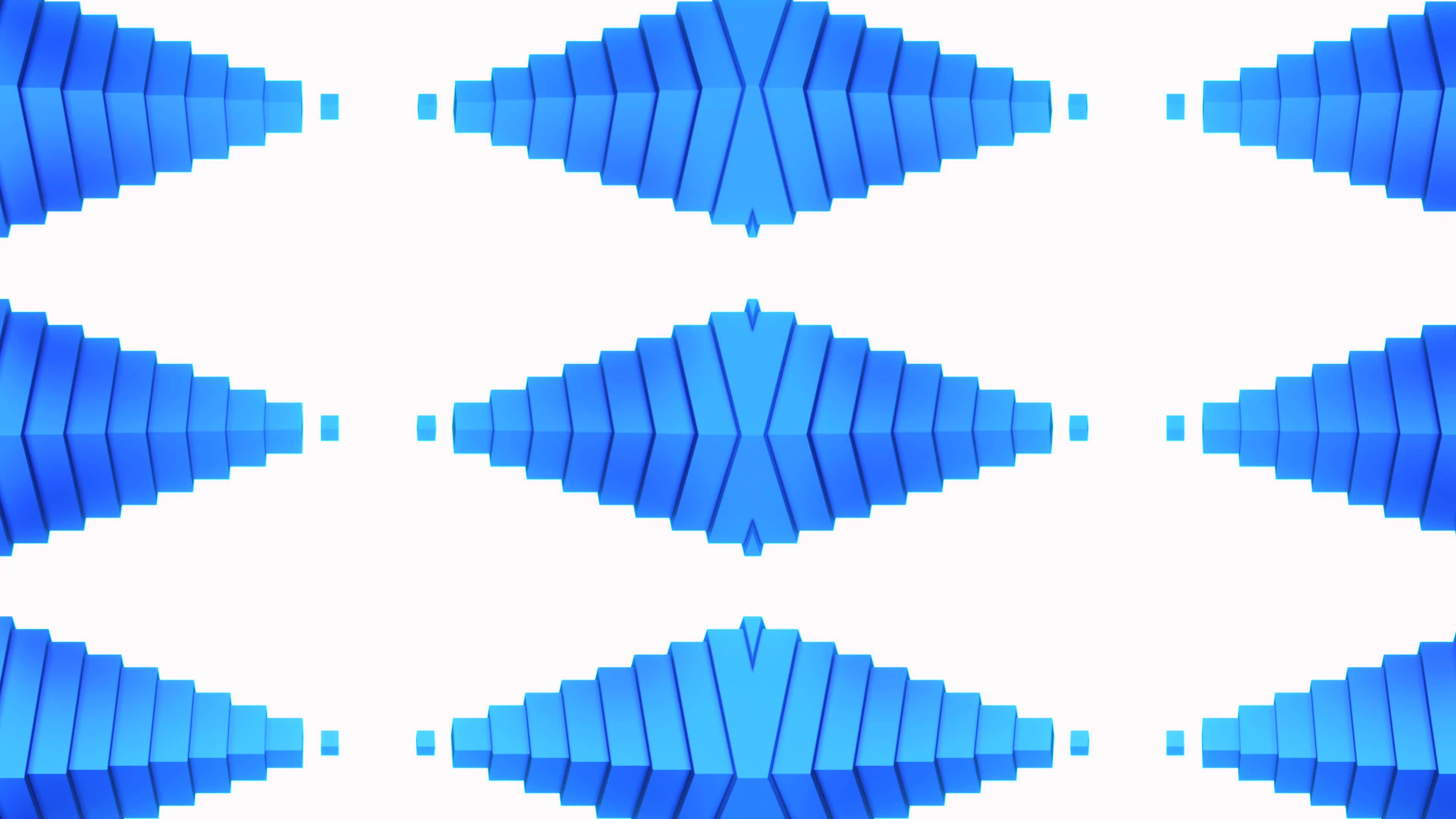Optical illusion with pyramids in horizontal position moving towards ... image.