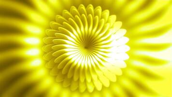 Animation of moving flower pattern with golden color. Motion. Golden floral pattern decreasing and increasing. Beautiful round pattern like aster flower video