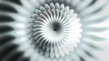 Moving hypnotic flower-shaped pattern. Motion. Beautiful hypnotic animation of pulsating and rotating pattern. Round moving pattern in shape of aster flower video