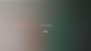 Animation of line progress bar with percent counter on gradient pink and blue background. Motion. Uploading process. video