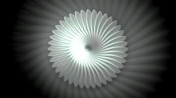 un' grigio spirale. movimento. grigio cerchi con acuto bordi nel il modulo di un' spirale nel il astratto stile. video