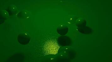 3d rör på sig måla bollar på yta. design. yta av tät flytande med rör på sig bollar i luft. måla bubblor på yta video