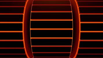 Black background with neon shapes.Design. An abstraction on which two-tone barrels with red and blue colors are turned over in an abstraction. video