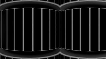 abstrakt rotierend Spule Silhouetten auf ein schwarz Hintergrund, nahtlos Schleife. Design. animiert Digital technologisch Muster. video