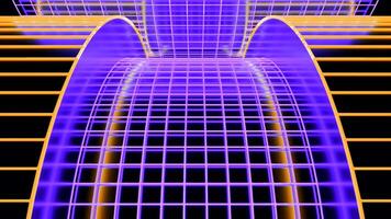 Green and purple abstraction. Design.A bright neon road that is like a grid with multicolored lines on it. video