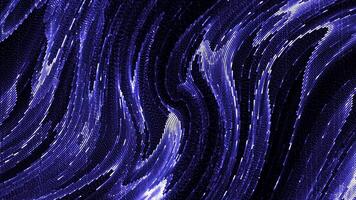 misterioso buio viola splendente struttura con splendente particelle. movimento. fluente flussi di fluido sostanza. video