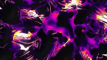 Dark background with purple and yellow shades. Motion. Blots that create abstraction and spread like dirt in bright shades. video