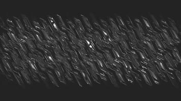 Animation with gray moving waves. Motion. Grey background with shiny moving waves. Gray waves of lines move on black background. Mirror grey waves video