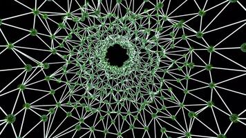 A web in abstraction. Design. A bright slightly green intertwined plexus that twitches. video