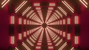 röd och blå bakgrund.design. en ljus tunnel den där brännskador på de sidor med ljus lyktor video