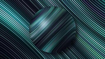 Animation with striped ball and flickering lines. Motion. Beautiful animation of shimmering colorful stripes on ball and background. Striped ball and lines on background flicker with different colors video