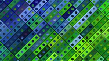 Background of shimmering colorful rectangles with dots. Motion. Beautiful background with colorful color-changing rectangles. Disco background of shimmering rectangles with dots video