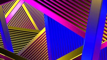 abstracción. movimiento . iridiscente multicolor triangulos ese crear diferente colores desde rosado a azul video