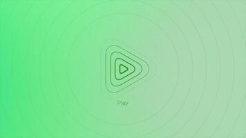 Play icon in abstraction. Motion. The background is where the lines of triangles make up the play button and all sorts of green circles depart from it. video