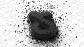 Abstract Tik Tok social net symbol formed by grey tiny particles. Motion. Sign of Tik Tok on the background of famous social networks logotypes. For editorial use only. video