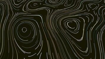 Topographic map of neon lines. Motion. Slowly moving colored lines in stream creating ornament with curved ovals. Topographic retro ornament with neon lines in stream video